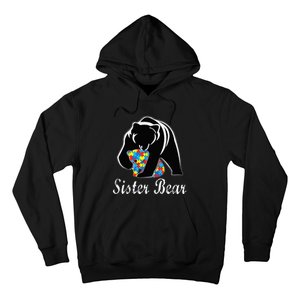 Autism Awareness Sister Bear Support Autistic Adults Hoodie