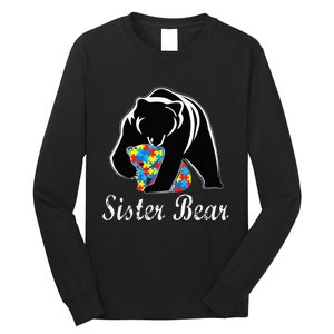 Autism Awareness Sister Bear Support Autistic Adults Long Sleeve Shirt