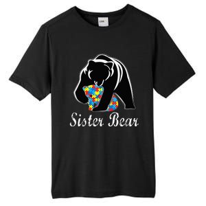 Autism Awareness Sister Bear Support Autistic Adults Tall Fusion ChromaSoft Performance T-Shirt