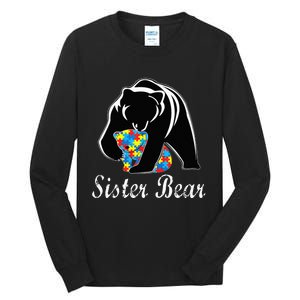 Autism Awareness Sister Bear Support Autistic Adults Tall Long Sleeve T-Shirt