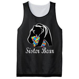 Autism Awareness Sister Bear Support Autistic Adults Mesh Reversible Basketball Jersey Tank