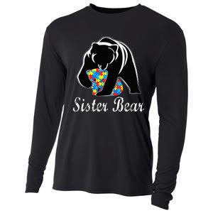 Autism Awareness Sister Bear Support Autistic Adults Cooling Performance Long Sleeve Crew