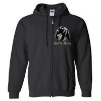 Autism Awareness Sister Bear Support Autistic Adults Full Zip Hoodie