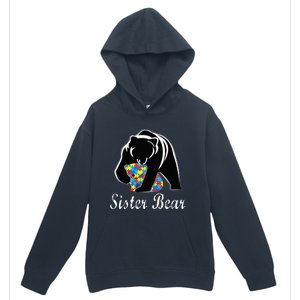 Autism Awareness Sister Bear Support Autistic Adults Urban Pullover Hoodie