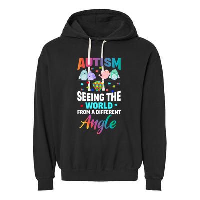 Autism Awareness Seeing The World From A Different Angle Gift Garment-Dyed Fleece Hoodie
