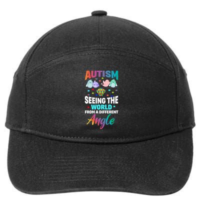 Autism Awareness Seeing The World From A Different Angle Gift 7-Panel Snapback Hat