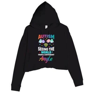Autism Awareness Seeing The World From A Different Angle Gift Crop Fleece Hoodie