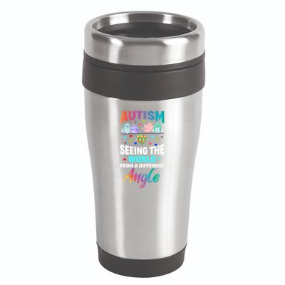 Autism Awareness Seeing The World From A Different Angle Gift 16oz Travel Tumbler
