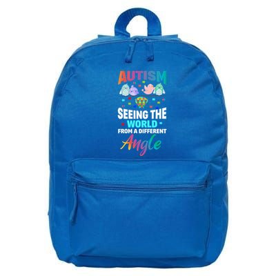 Autism Awareness Seeing The World From A Different Angle Gift 16 in Basic Backpack