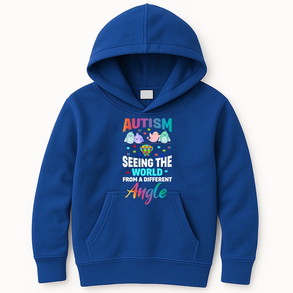 Autism Awareness Seeing The World From A Different Angle Gift Kids Hoodie