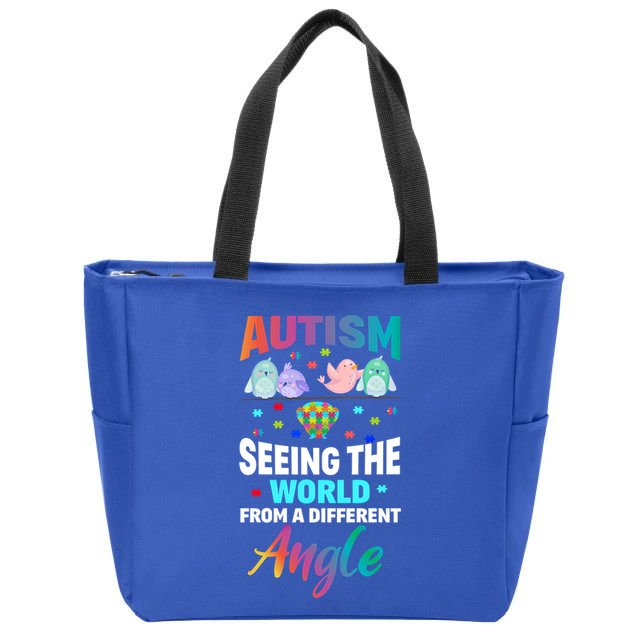 Autism Awareness Seeing The World From A Different Angle Gift Zip Tote Bag