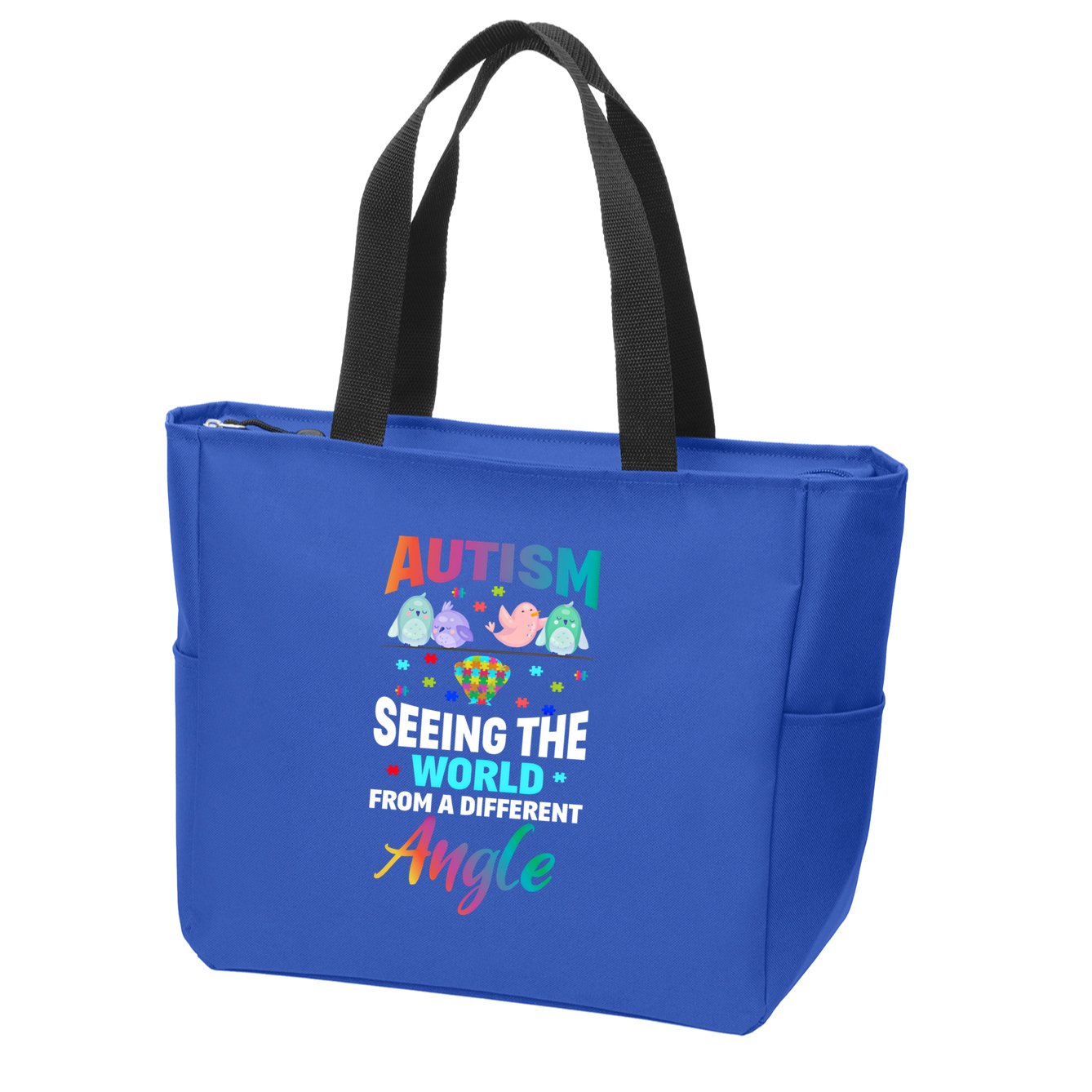 Autism Awareness Seeing The World From A Different Angle Gift Zip Tote Bag