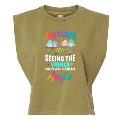 Autism Awareness Seeing The World From A Different Angle Gift Garment-Dyed Women's Muscle Tee