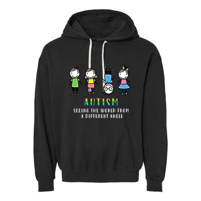 Autism Awareness Seeing The World From A Different Angle Gift Garment-Dyed Fleece Hoodie