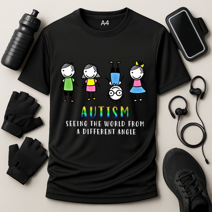 Autism Awareness Seeing The World From A Different Angle Gift Cooling Performance Crew T-Shirt