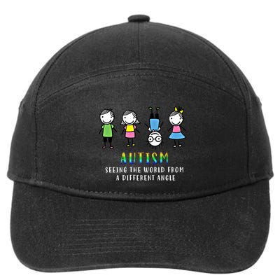 Autism Awareness Seeing The World From A Different Angle Gift 7-Panel Snapback Hat