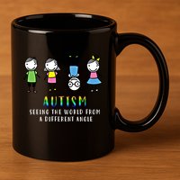 Autism Awareness Seeing The World From A Different Angle Gift 11oz C Handle Ceramic Mug