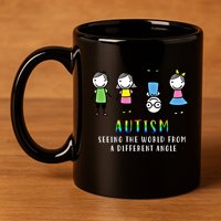 Autism Awareness Seeing The World From A Different Angle Gift 11oz C Handle Ceramic Mug