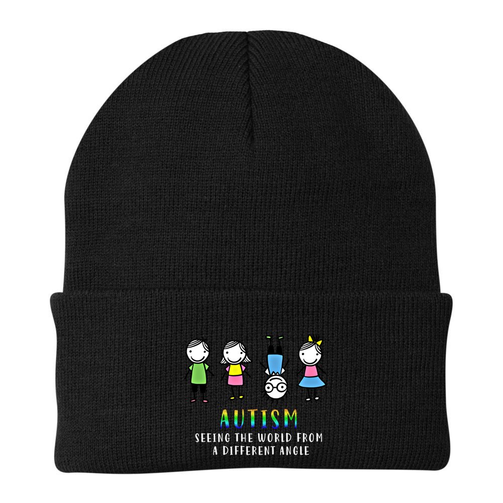 Autism Awareness Seeing The World From A Different Angle Gift Beanie