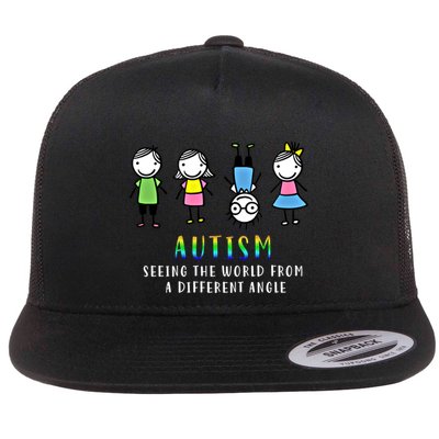 Autism Awareness Seeing The World From A Different Angle Gift Flatbill Hat