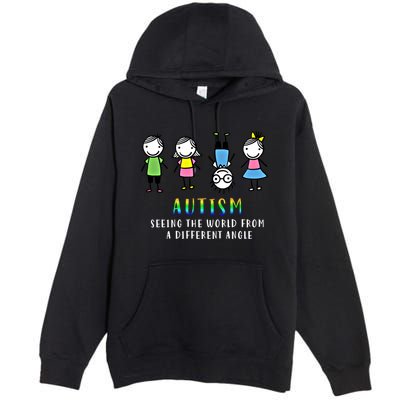 Autism Awareness Seeing The World From A Different Angle Gift Premium Pullover Hoodie
