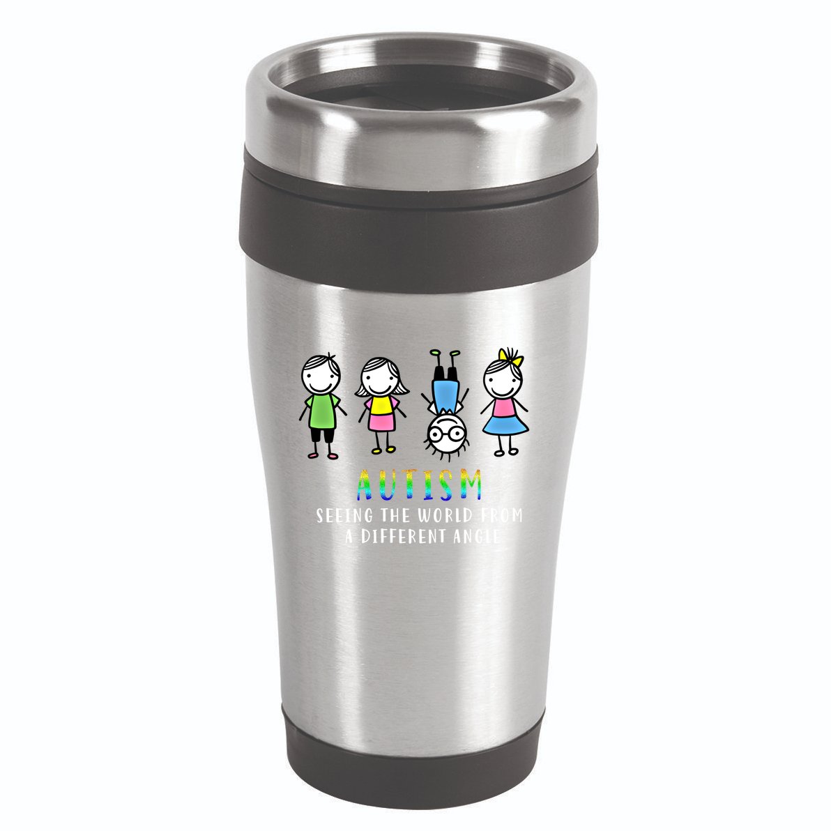 Autism Awareness Seeing The World From A Different Angle Gift 16oz Travel Tumbler