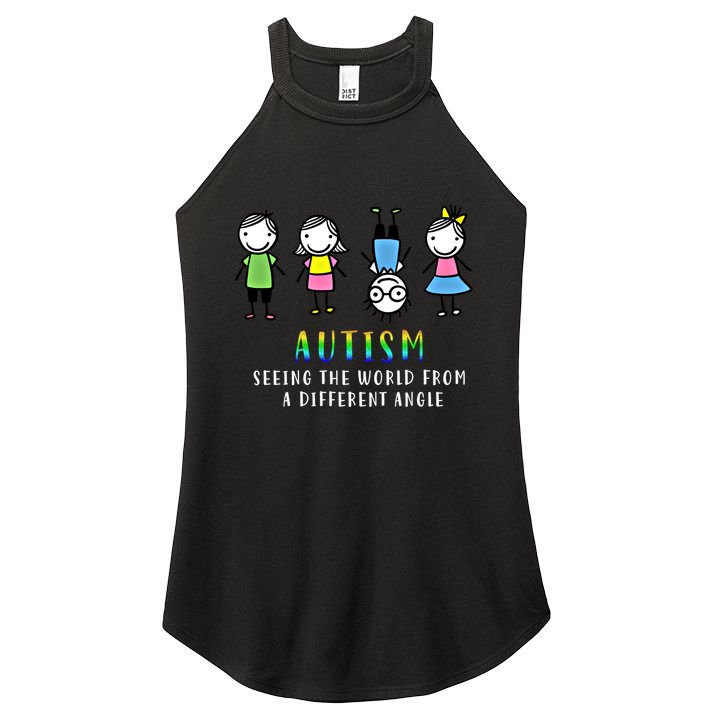 Autism Awareness Seeing The World From A Different Angle Gift Women's Perfect Tri Rocker Tank