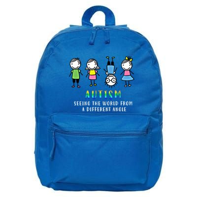 Autism Awareness Seeing The World From A Different Angle Gift 16 in Basic Backpack
