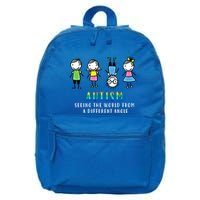 Autism Awareness Seeing The World From A Different Angle Gift 16 in Basic Backpack