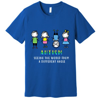 Autism Awareness Seeing The World From A Different Angle Gift Premium T-Shirt