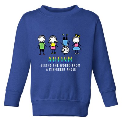 Autism Awareness Seeing The World From A Different Angle Gift Toddler Sweatshirt