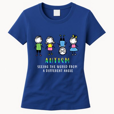 Autism Awareness Seeing The World From A Different Angle Gift Womens T-Shirt