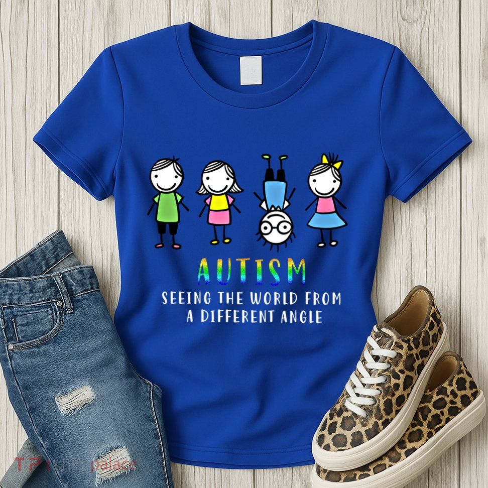 Autism Awareness Seeing The World From A Different Angle Gift Womens T-Shirt
