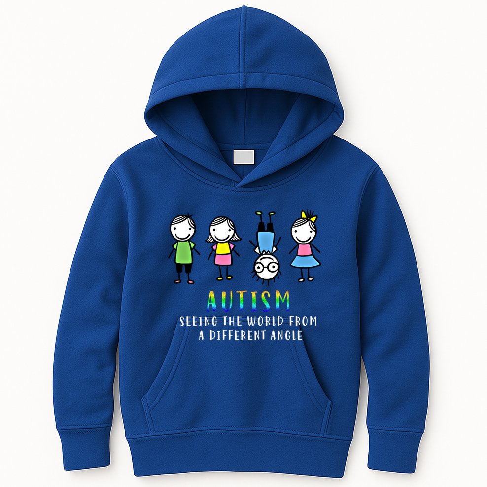Autism Awareness Seeing The World From A Different Angle Gift Kids Hoodie