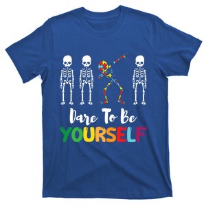 Autism Awareness Skeleton Dabbing Dare To Be Yourself Great Gift T-Shirt