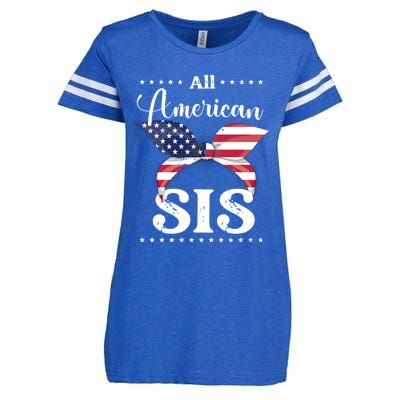 All American Sis July 4 Gift Enza Ladies Jersey Football T-Shirt