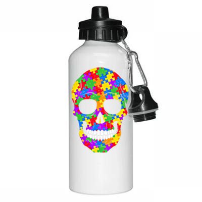 Autism Awareness Skull Autism Autistic Support Awareness Cute Gift Aluminum Water Bottle