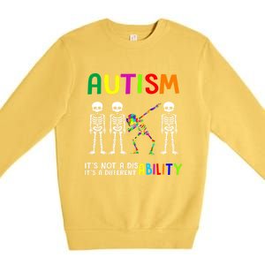 Autism Awareness Skeleton Different Ability Gift Gift Premium Crewneck Sweatshirt