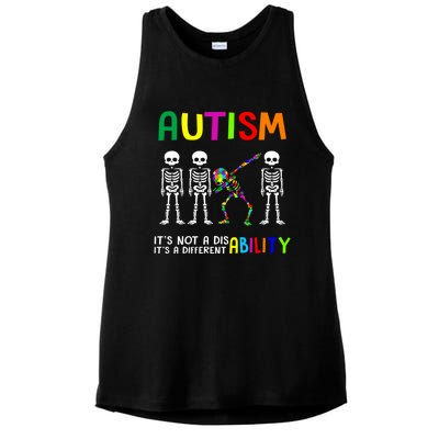 Autism Awareness Skeleton Different Ability Gift Gift Ladies PosiCharge Tri-Blend Wicking Tank