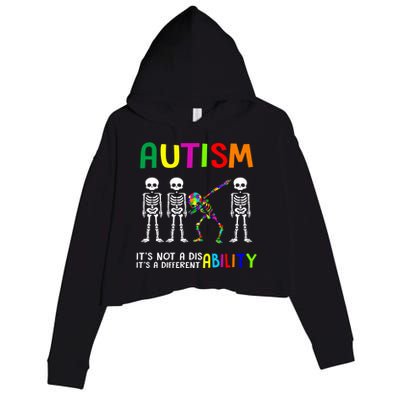 Autism Awareness Skeleton Different Ability Gift Gift Crop Fleece Hoodie