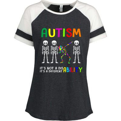 Autism Awareness Skeleton Different Ability Gift Gift Enza Ladies Jersey Colorblock Tee