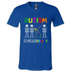 Autism Awareness Skeleton Different Ability Gift Gift V-Neck T-Shirt