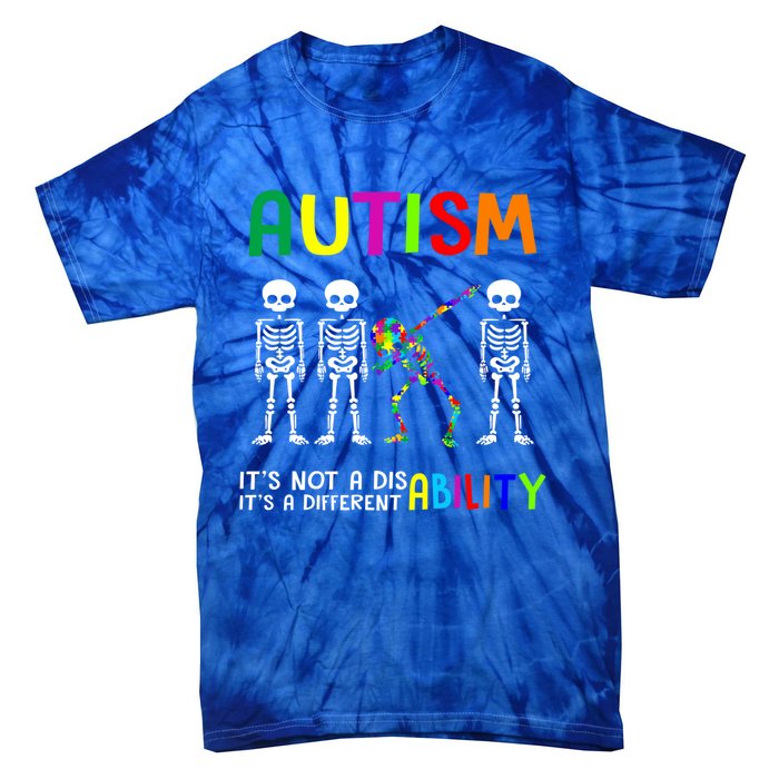 Autism Awareness Skeleton Different Ability Gift Gift Tie-Dye T-Shirt