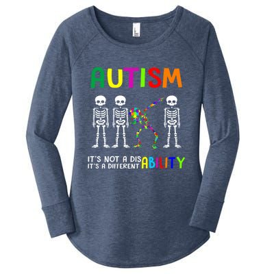 Autism Awareness Skeleton Different Ability Gift Gift Women's Perfect Tri Tunic Long Sleeve Shirt