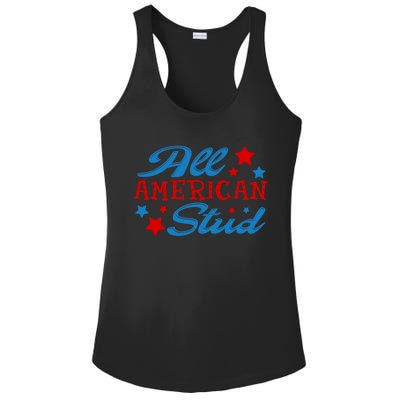 All American Stud 4th Of July American Patriotic Gift Ladies PosiCharge Competitor Racerback Tank