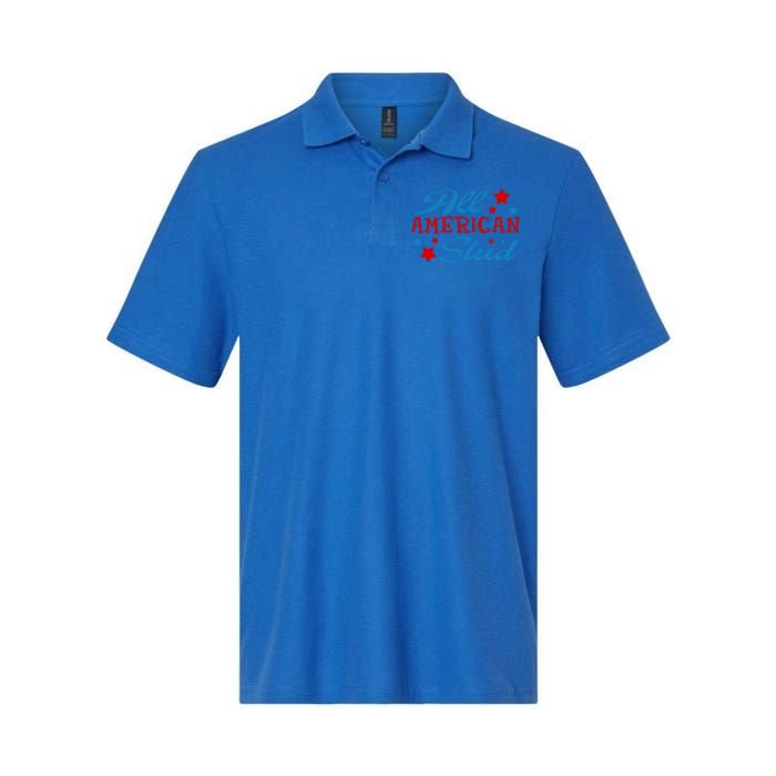 All American Stud 4th Of July American Patriotic Gift Softstyle Adult Sport Polo