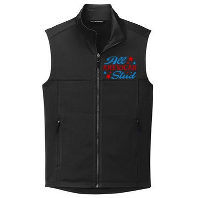 All American Stud 4th Of July American Patriotic Gift Collective Smooth Fleece Vest