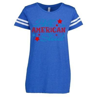 All American Stud 4th Of July American Patriotic Gift Enza Ladies Jersey Football T-Shirt