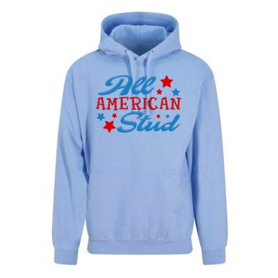 All American Stud 4th Of July American Patriotic Gift Unisex Surf Hoodie