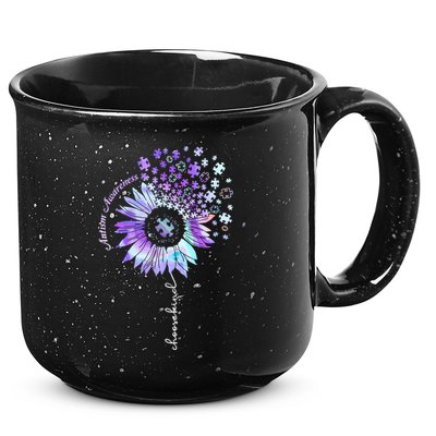 Autism Awareness Sunflower Choose Kind Puzzle Autism Gift 15oz Campfire Ceramic Mug